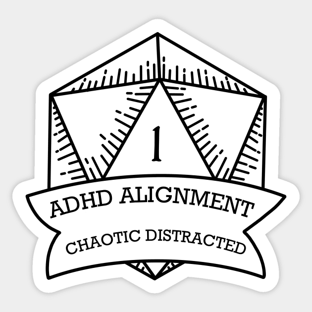 ADHD Alignment Chaotic Distracted Sticker by Side Quest Studios